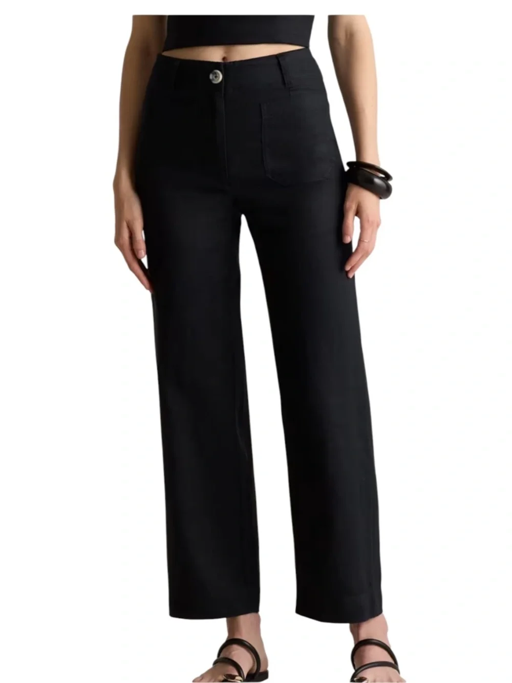 Quince  European Linen Patch Pocket Wide Leg Pants Trousers Size 16 EuroSummer
